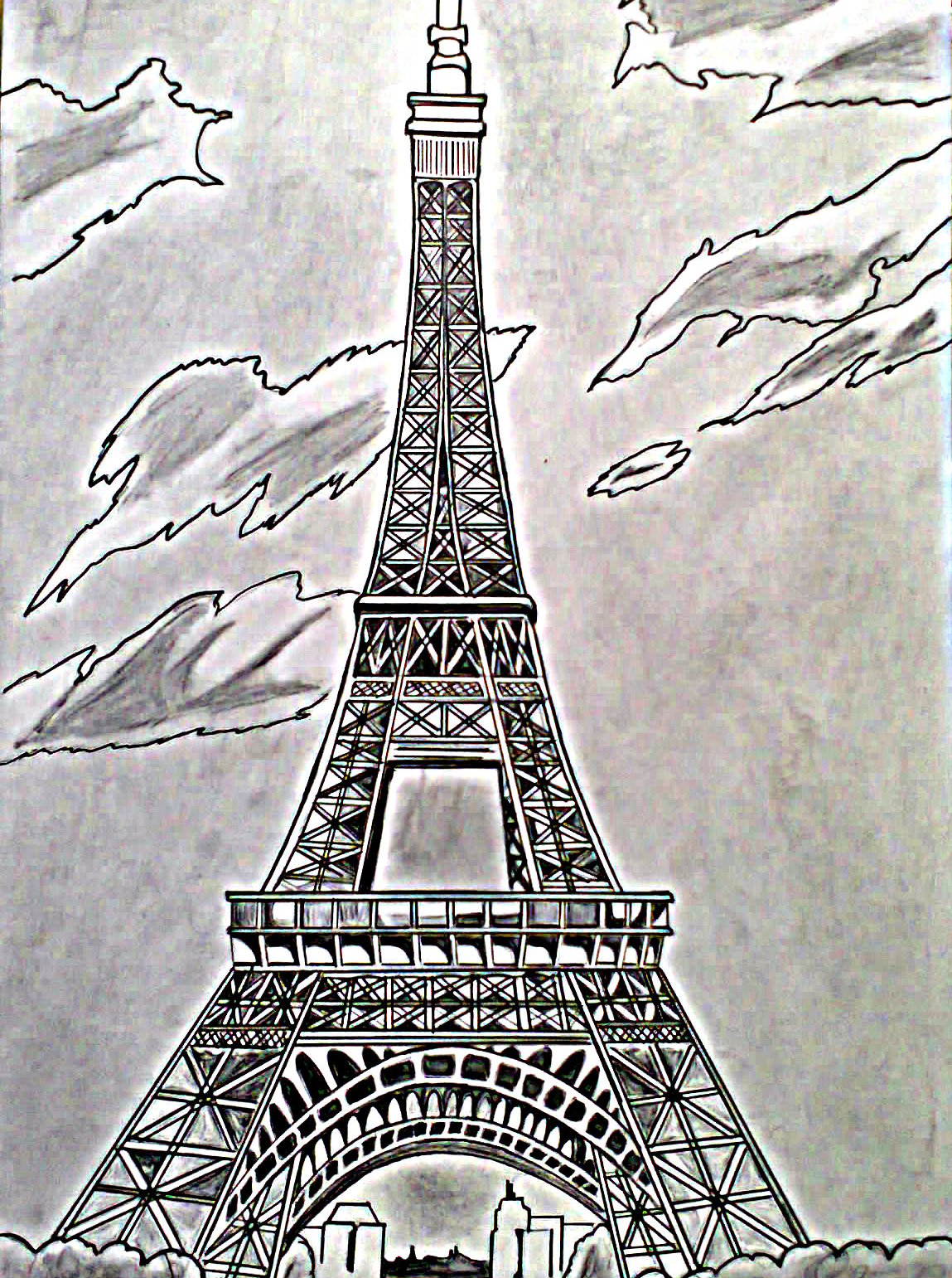This art was inspired by Eiffel Tower