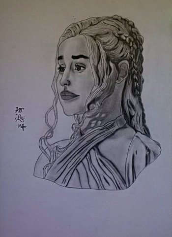 This art was inspired by Daenerys Stormborn - a character in Game of Thrones Tv show
